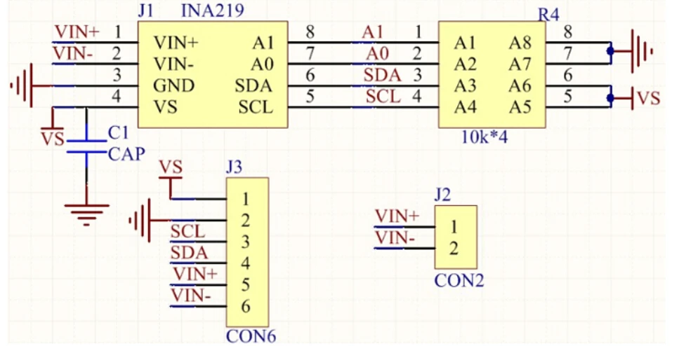 Комплект из 2 предметов GY-219 INA219 ток Сенсор модуль Питание коммутационная плата модуль GY219 I2C интерфейс для Arduino электронная печатная плата DIY постоянного тока