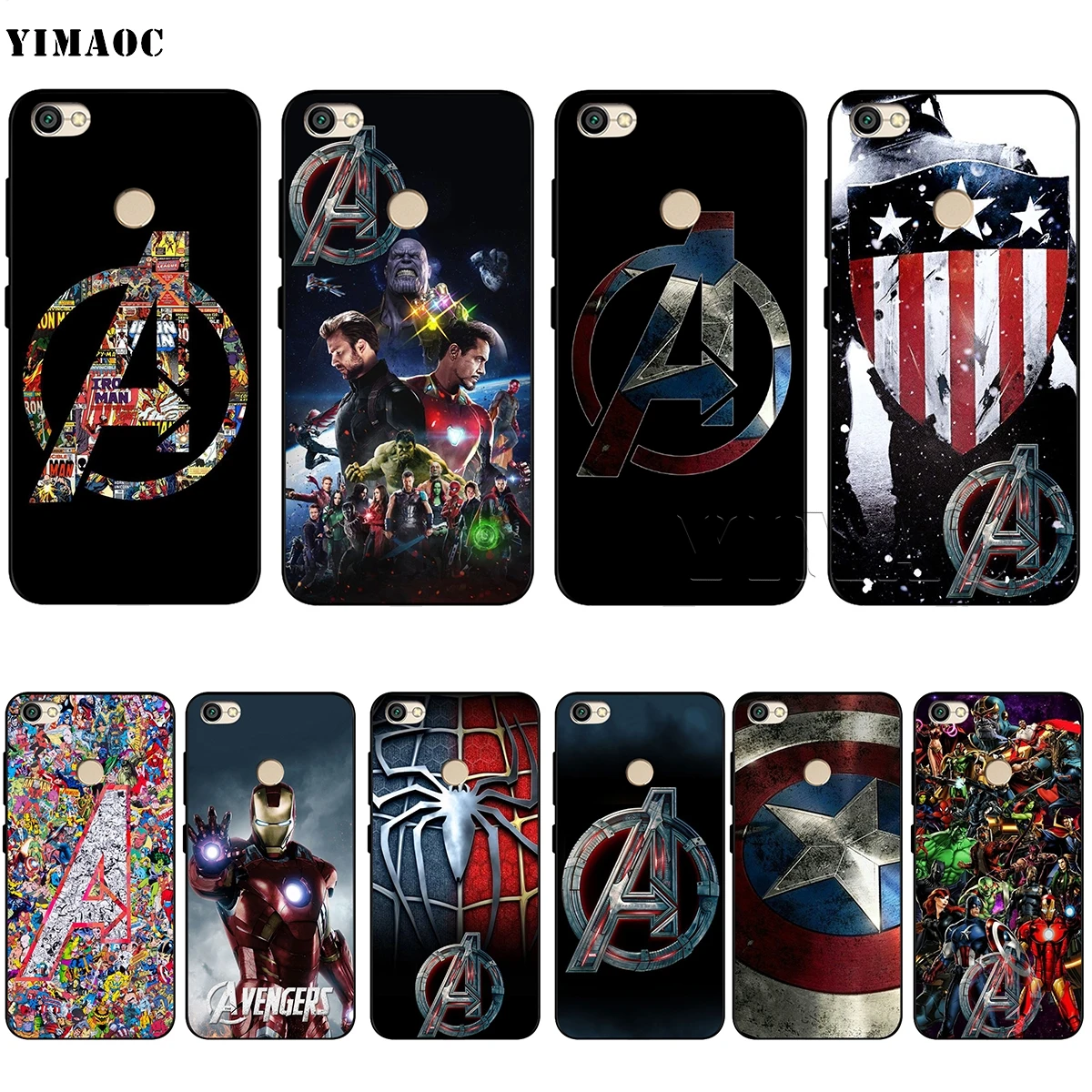 

YIMAOC Avenger Captain America Iron Soft Silicone Case for Xiaomi Redmi Note 4 4X 4A 5 5A 6 MI A1 A2 mi6 mi 8 Pro Prime Plus