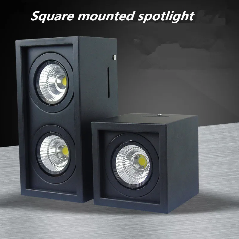 

10pcs High quality surface mount square LED downlight 10w 20w LED downlight dimmable AC85-265VCOB minimalist design downlight