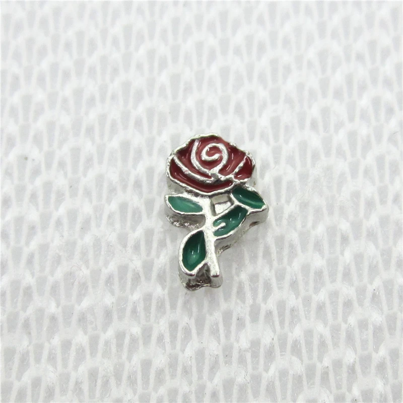 Hot Sale 20pcs/lot Red Rose Flower Floating Charms Living Glass Memory Lockets Pendants DIY Jewelry Charm | Украшения и