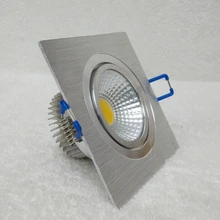 Квадратный светодиодный COB светильник 3 Вт 5 Вт 7 Вт светодиодный встраиваемый потолочный светильник светодиодный cob Точечный светильник с регулируемой яркостью светодиодный светильник COB