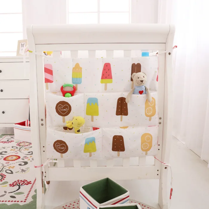 6050cm Baby Bed Bumpers Bedside Storage Hanging Bag Multifunctional Cot Pocket Diaper bag (2)