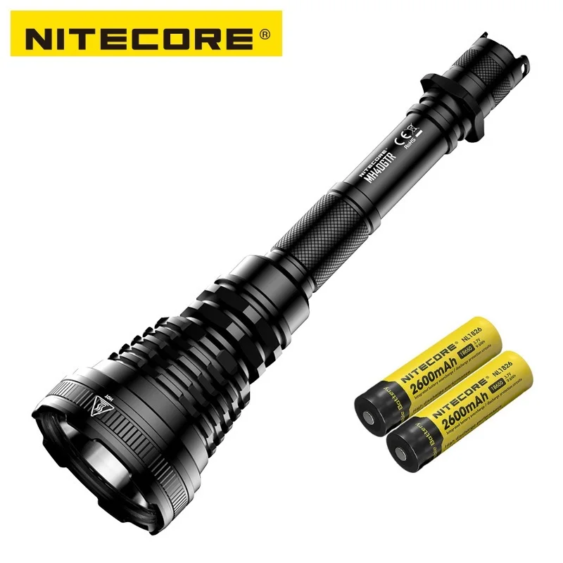 NITECORE MH40GTR CREE XP-L HI V3 светодиодный 1200 люмен 1004 м охотничий поисковый фонарь, тактический перезаряжаемый фонарь с аккумулятором 18650 - Испускаемый цвет: with 2600mah battery