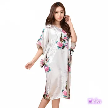 

Large size nightdress fat mm200 kg female nightdress summer silk loose half sleeve thin nightdress silk dress sleep set sleepwea