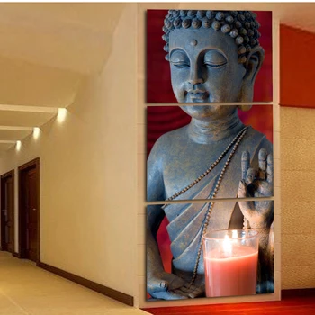 

3 Pcs/Set Artist Canvas Still Life Painting Art on Canvas Buddha Painting vertical forms Wall Paintings Decorative Picture
