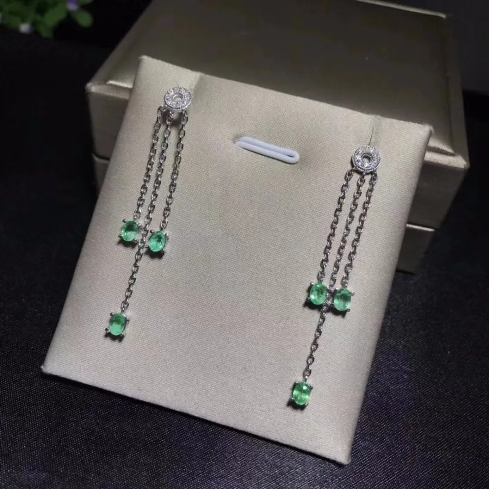Серьги из натурального изумруда серьги колумбийских изумрудов профессиональный