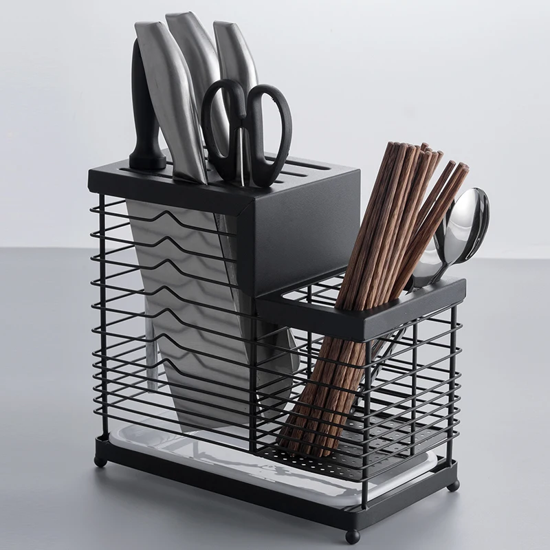  304 Stainless Steel Kitchen Knife Holder Block Scissor Knives Stand Tableware Storage Rack Sharpene - 32993433893
