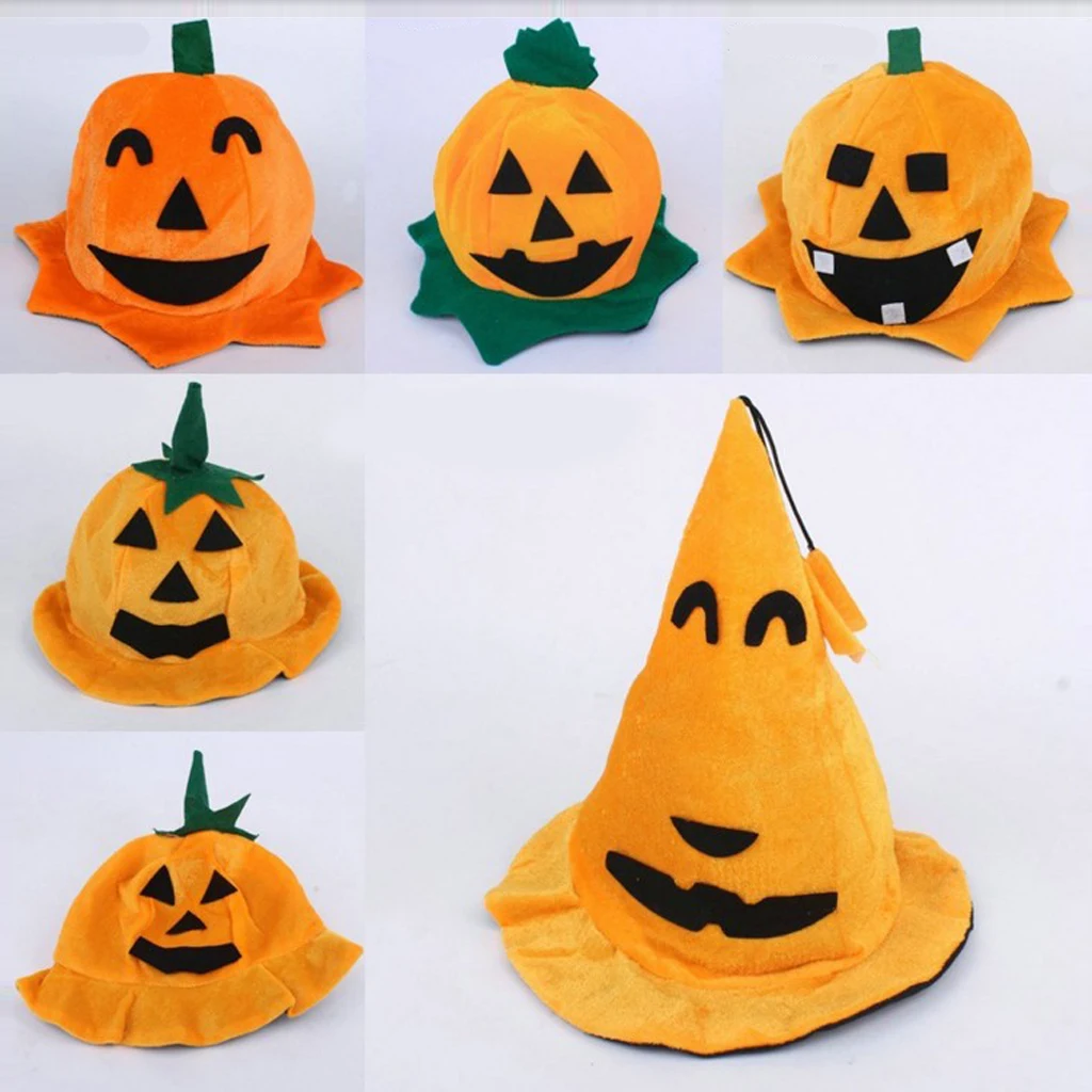 1pcs Novelty Pumpkin Hat Halloween Costume Fancy Dress Party Supplies Props Decoration Costume Ball for Adults Kids
