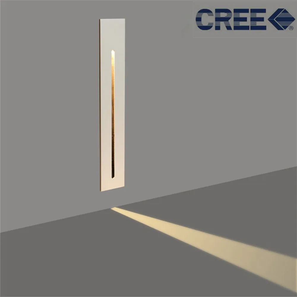 

3W Recessed Led Stair Light AC85-265V Indoor Corner Wall lights Step Decoration Lamp Hallway staircase Lamps With CREE Chip