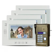 7 ” Key Touch LCD Video de la puerta teléfono Video Intercom IR cámara contraseña bloqueo de visión nocturna 1V4