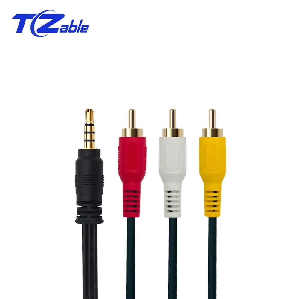 

AV Audio Cable 3.5mm To 3RCA Male Plug Adapter 1 In 3 Audio Video Converter For phone Edifer Home Theater DVD RCA AUX Cord