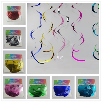 

60pcs Foil Shining Swirls Banner Party Background Decoration Wedding Bridal Shower Ceiling Hanging Swirls Garland