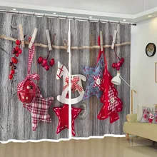 Рождественские декоративные шторы креативная иллюстрация 3D печать Высокоточный оттенок роскошные шторы для гостиной