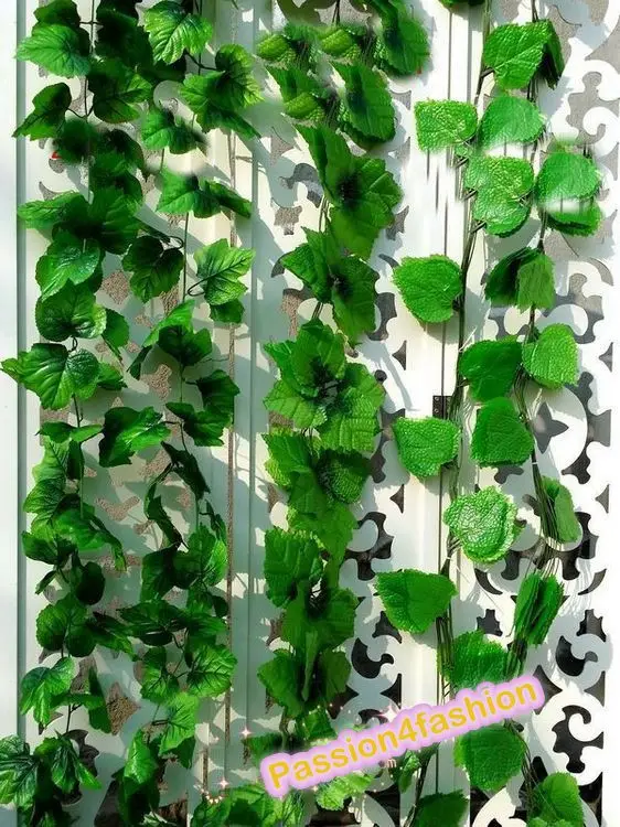 Plastic Artificial Leaves Grape Flower Rattan Vines Decorative 66 Unit