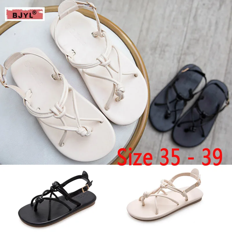 

BJYL womens shoes sandals Women's sandals 2019 new flat with plain color fashion casual comfort women's shoes women's sandals