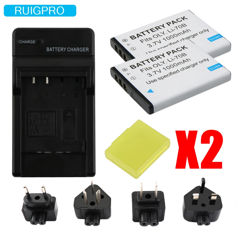2 шт. LI-70B Li-70B Li ion аккумулятор 70B батареи и ЖК-дисплей USB зарядка для Olympus VG110 VG120 VG-160