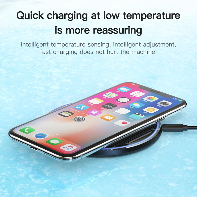 Беспроводное зарядное устройство DCAE 10 Вт Qi быстрая зарядка для iPhone XS Max XR X 8 11 Pro
