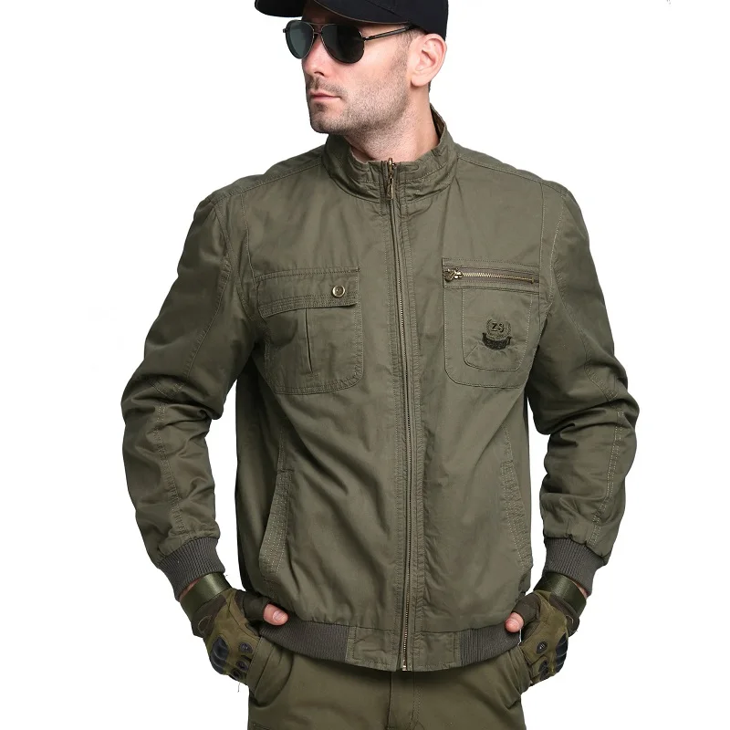 Men Jacket Spring Autumn New Arrival Men's Cotton Casual Double-Faced Jacket Coat Mens Military Outerwear Safari Jackets Male