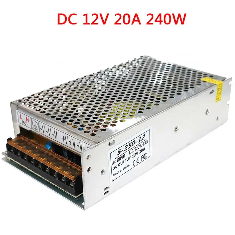 Источник питания AC 110 V-220 V к DC 5V 12V 24V 1A 2A 3A 5A 10A 15A 20A 30A 50A светильник трансформатор для светодиодных лент светильник