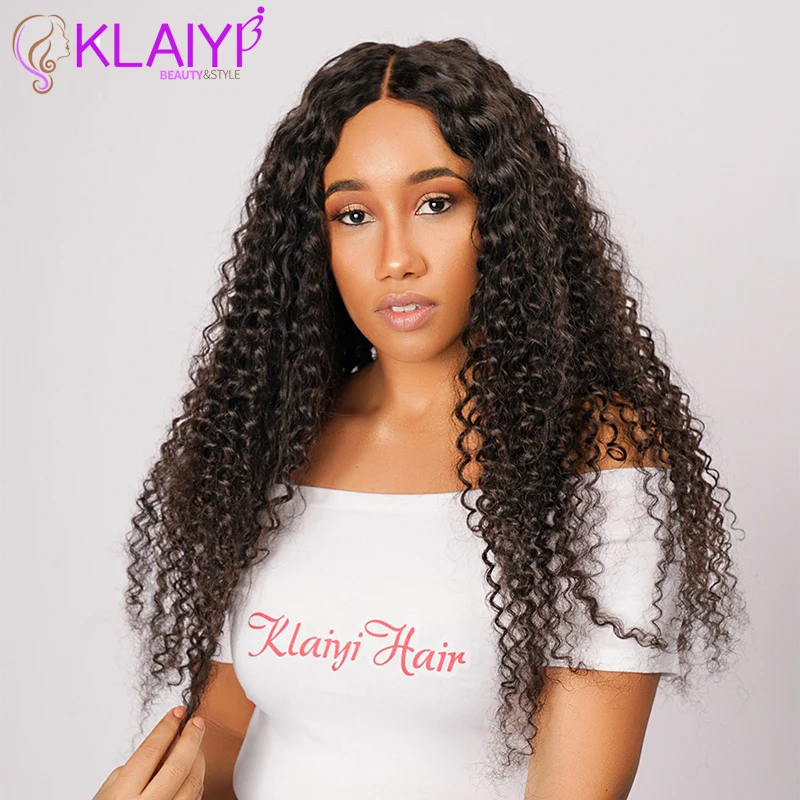

Klaiyi Hair Preplucked Deep Wave Wigs Lace Front Human Hair Wig 12-24 Inch 130% Density Women Wigs Front Lace #1 #2 #4 Natural