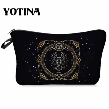 

Yotina Makeup Bag Women Cosmetic Bag With Multicolor Pattern 3D Printing neceser Toiletry Bag Travel makeup Organizer