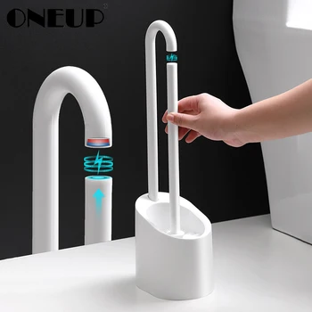 

ONEUP Bathroom Magnetic Cleaning Brush PP Plastic Bathroom Accessories Set Home Long Handle Shower Room Portable Toilet Brush