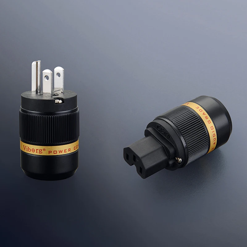 

Free shipping one pair Viborg VM501S&VF501S Pure Red-Copper Silver plated US Plug power plug