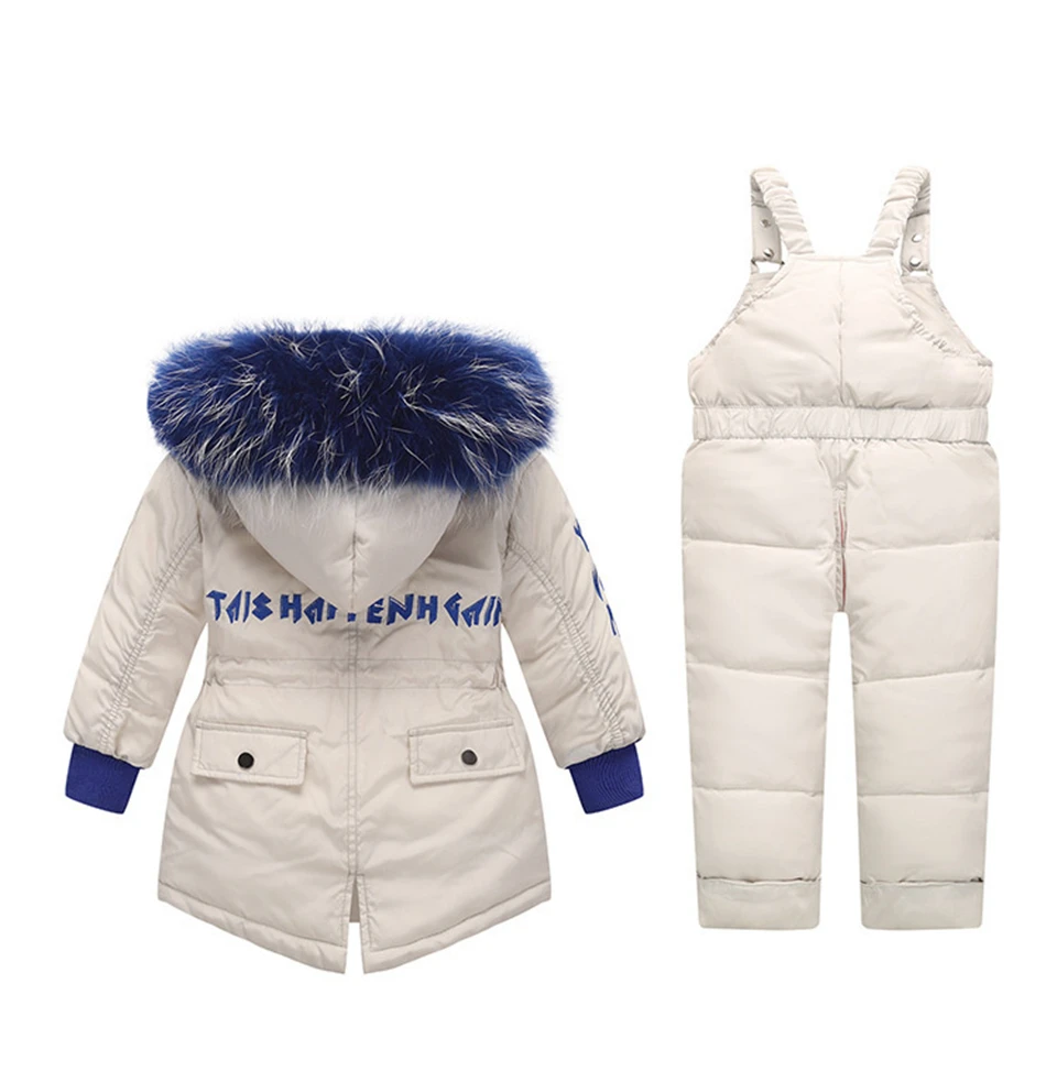 Winter Children's Clothing Sets Suit Kids Warm Baby Boy Ski Suits Snowsuits Girl Down Jackets Outerwear Coat+suspender Jumpsuit