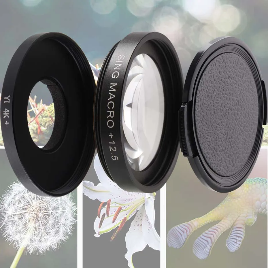 

CAENBOO Super Macro Close-Up Lens Filters For XiaoMi Yi 4K/II/Lite/+Plus UV CPL Polar Filter Sport Action Camera Yi 4K+ 37mm Cap