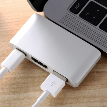 

3 In 1 USB C Hub To HDMI With USB 3.0 Hub Type-c PD For MacBook Pro (1*HDMI+1*TYPE-C+1*USB 3.0)