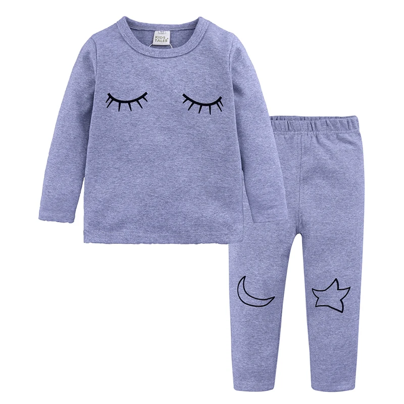 

children home wear clothes kids Pajamas Sets boy girl night suit Cotton Sleepwear nightwear Long sleeve clothing 2018