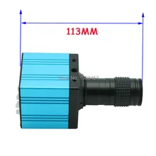 Industria de Vídeo HDMI USB Digital Microscopio de Inspección Conjunto de Cámara TF Tarjeta Grabadora de Vídeo + Mini Optical C-MOUNT Lente de Zoom