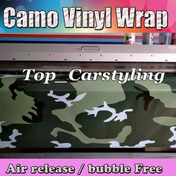 

Large Snow ARMY Camouflage Vinyl For Car wrap film Camo Car Sticker Motorcycle Roof mirror styling Bubble Free 1.52x30m /roll