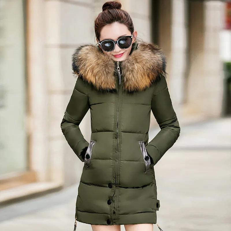 Winter font b Women s b font Clothing new Long section Slim Hooded Cotton font b