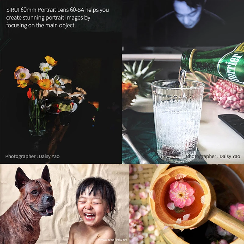  Sirui 60mm Telephoto Lens Portrait Mobile Phone Lens with Clip HD 4K Lenses for iPhone Max Xs X Pix
