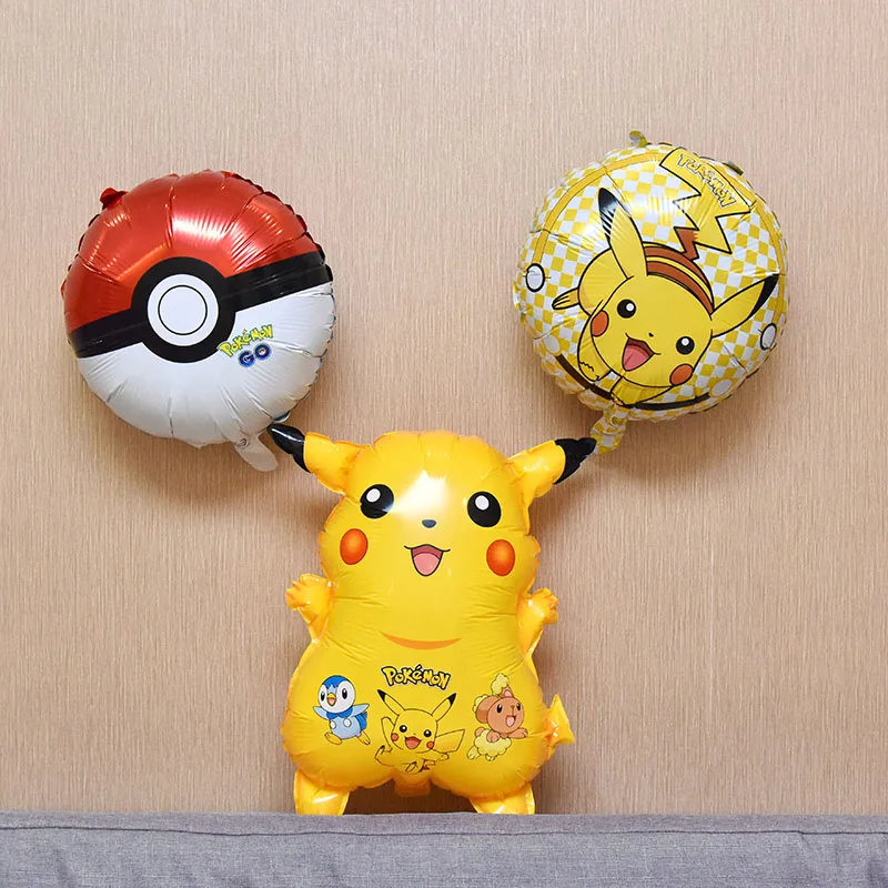 

1pcs Pikachu Foil Balloons Cartoon Pokemon Go ballons Birthday baby shower Anime Party Anniversa Decoration kids toy gift globos