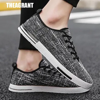 

THEAGRANT Hemp Shoes Men 2019 Summer Breathable Male Flat Shoes Lace Up Fashion Lightweight Casual Men Sneakers Footwear MFS3025