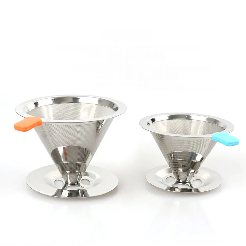 Reusable Coffee Filter Holder Stainless Steel Brew Drip Coffee Filters Funnel Metal Mesh Coffee Tea Filter Basket with Chassis Reusable Coffee Filter Holder Stainless Steel Brew Drip Coffee Filters Funnel Metal Mesh Coffee Tea Filter Basket with Chassis