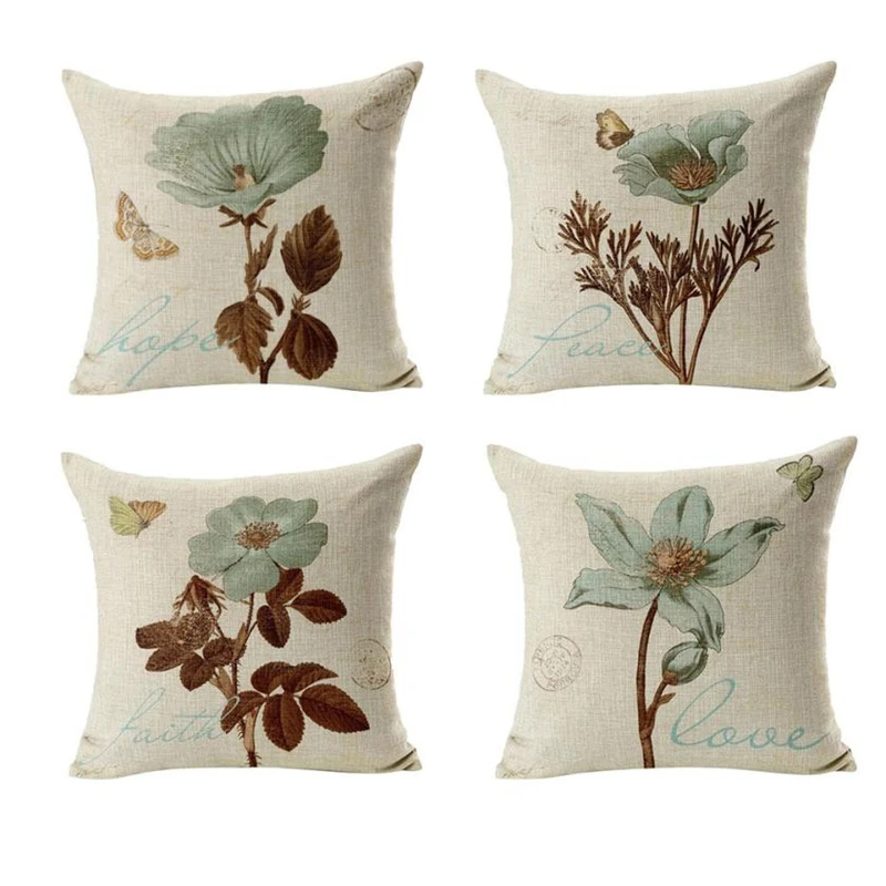 

Vintage Retro Cotton Linen Waist Throw Pillow Case Home decorative x30329