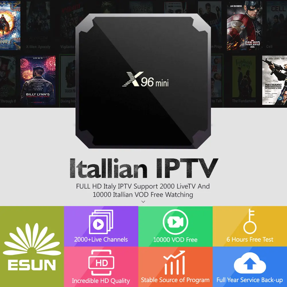 Android Italy IPTV BOX X96 Mini Europe IPTV 10000+Italy VOD 2G16G Android 7.1 TV BOX Media player Set top box V88 French IPTV 