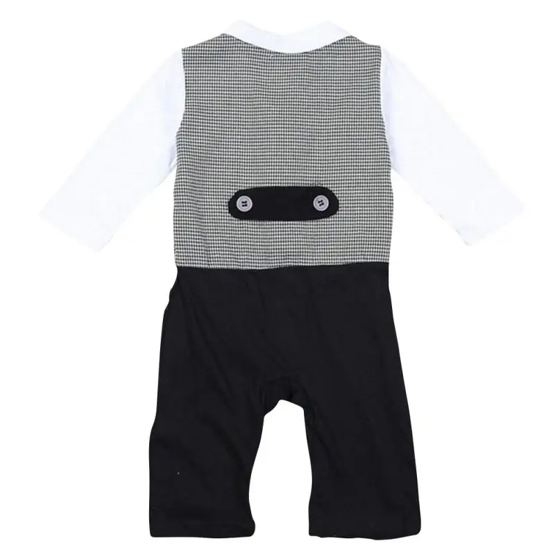 Nice Boy Baby Infant Formal Gentleman Clothes Button Necktie Suit Romper 0-18M Nice Boy Baby Infant Formal Gentleman Clothes Button Necktie Suit Romper 0-18M