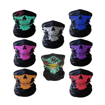 

Cool Skull Design Party Masks Scarf Adults Sports Motorcycle Biker Scarf Half Face Mask Headband W7326