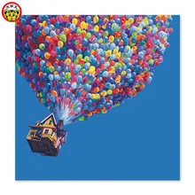 Горячий воздушный шар голубое небо цветное настроение рисовать на холсте Цифровая живопись известные картины абстрактная живопись