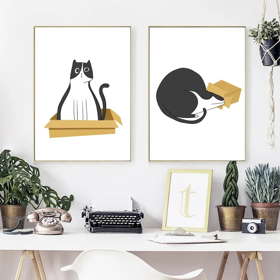 7-Space-Cat-box-Canvas-Art-Prints-Nordic-Posters-And-Prints-Canvas-Painting-Baby-Girl-Boy (2)