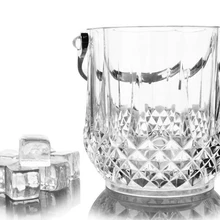 Путешествия Размеры Acrylic Ice Bucket бар Тонг контейнер Пластик вина охладитель, набор из 2