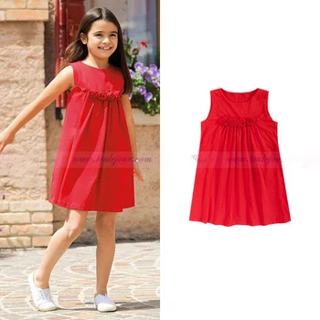 

Girls new manual Rose flower knitting Cotton sleeveless
