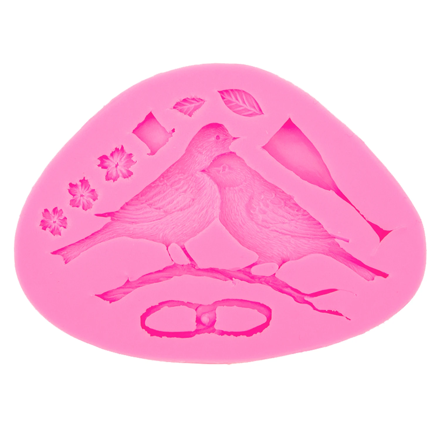 M0566 Magpies Sugarcraft птица и цветок силиконовая форма помадка форма для украшения торта инструменты форма для шоколадной мастики