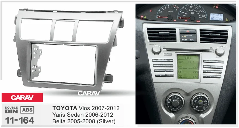 Радио фасции для TOYOTA Vios Belta Yaris седан Двухканальное Радио DVD стерео CD панель тире крепление CARAV 11-164