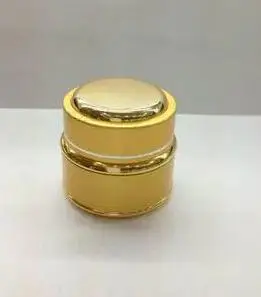 

30g golden glass cream jar packing bottle with gold decorative hem,Cream box / bottle