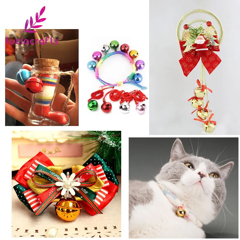 Lucia crafts 8/10 мм в диаметре, различные Jingle Bell Кулоны из нержавеющей стали подвесной светильник для рождественская ёлка декорация рукоделие хобби аксессуары 48 шт./лот H0217